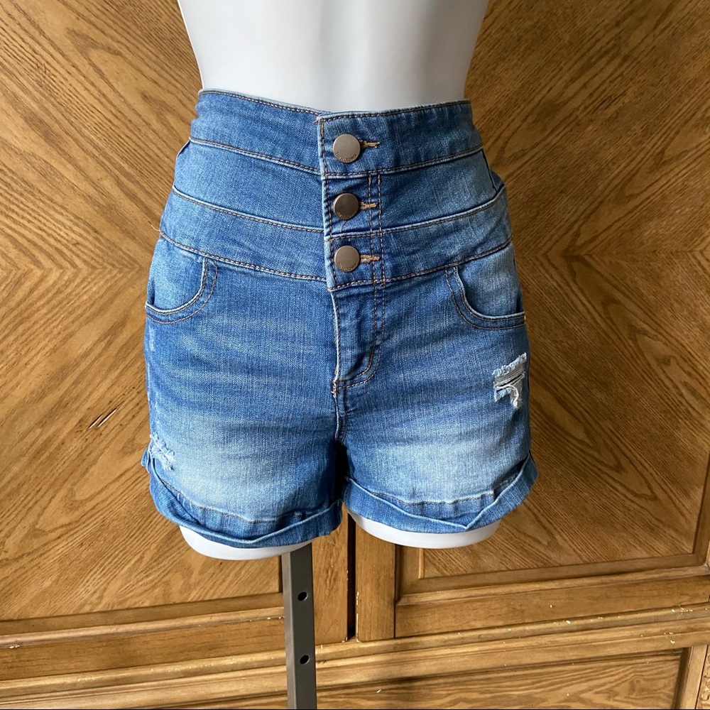 Tinseltown high waisted distressed Denim shorts